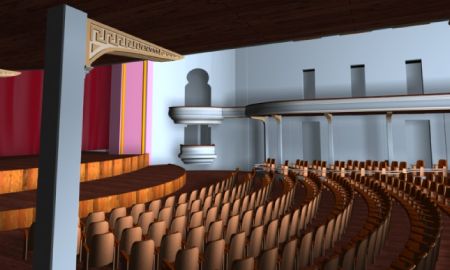 Proyección de la sala del Teatro Faenza, ya remodelada.